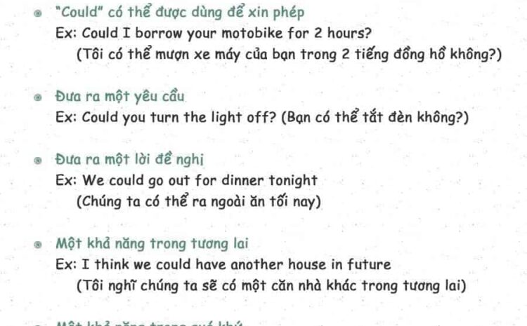 Cách dùng could trong tiếng Anh đầy đủ nhất